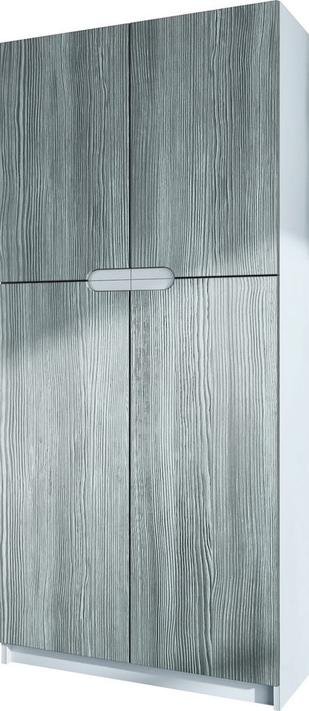Vladon Büroschrank Logan V1, Germany, Aktenschrank mit 5 Fächern und 4 Türen, Weiß matt/Avola-Anthrazit (82 x 185 x 37 cm)