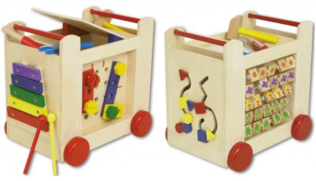 Chariot de Marche Beeboo en Bois - Jeu Éveil pour Apprentissage de la Marche