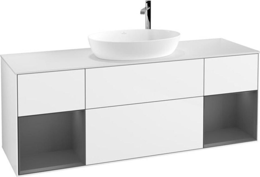 V&B Waschtischunterschrank Finion 160cm, Pl w m, Rg A m Lac, glo wh. Lac