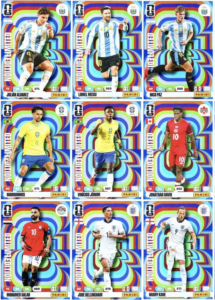 SET OF 10 LIMITED EDITION XXL WORLD CUP 2026 PANINI CARDS – Produktbild 