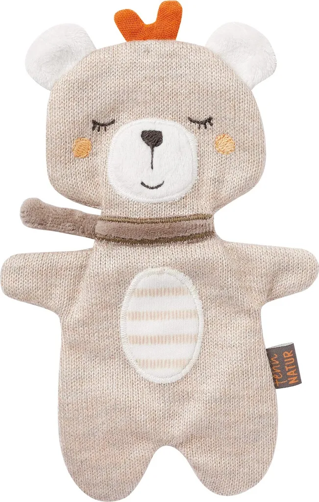 Peluche Teddy sonore fehnNATUR 052169 en coton bio facile à attraper