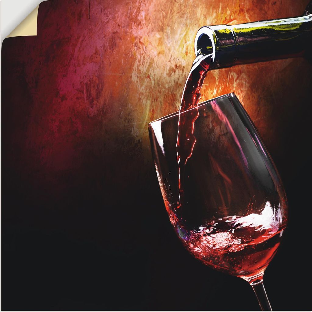 ARTland Wandbild, selbstklebend Wein - Rotwein Größe: 30x30 cm