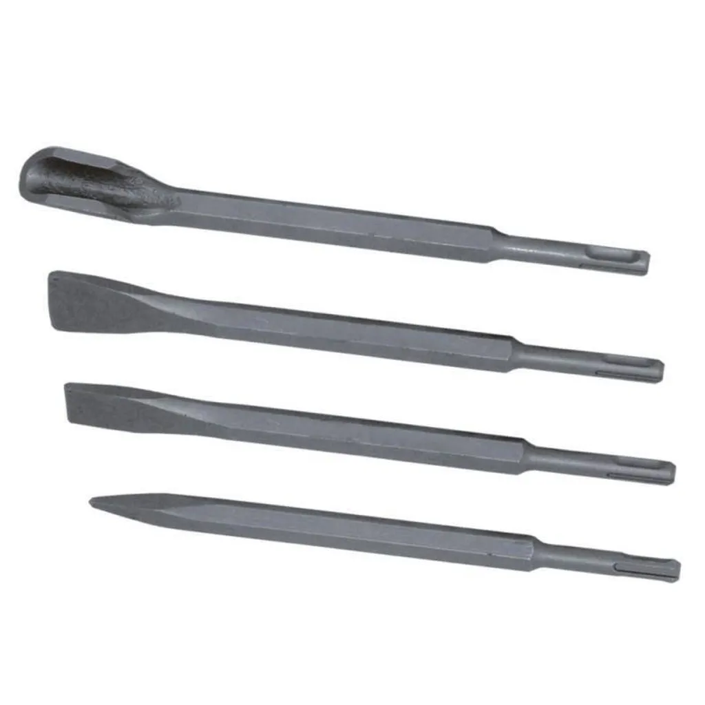 DEDRA 0708 Kit 4 Scalpelli SDS Plus in Acciaio Forgiato per Edilizia