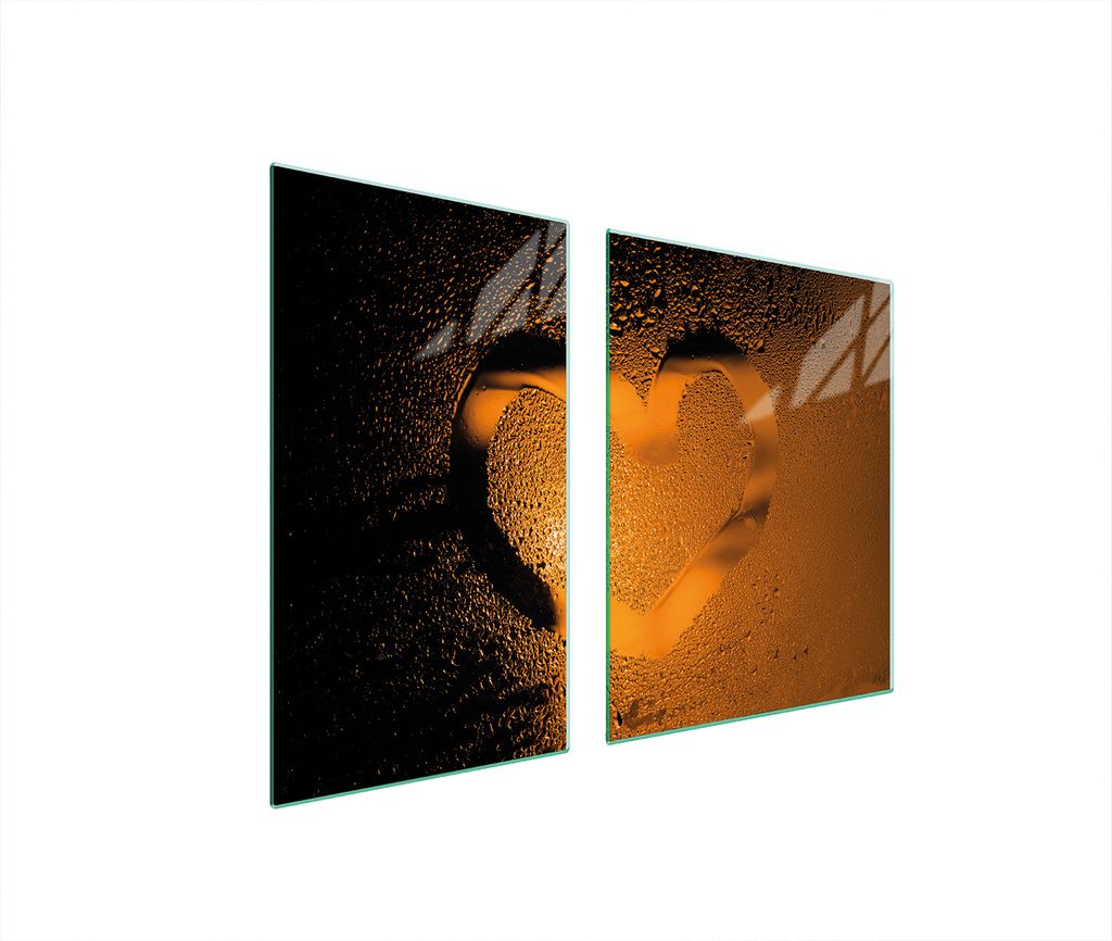Glasplatte und Schneidebrett 100x52 Herz