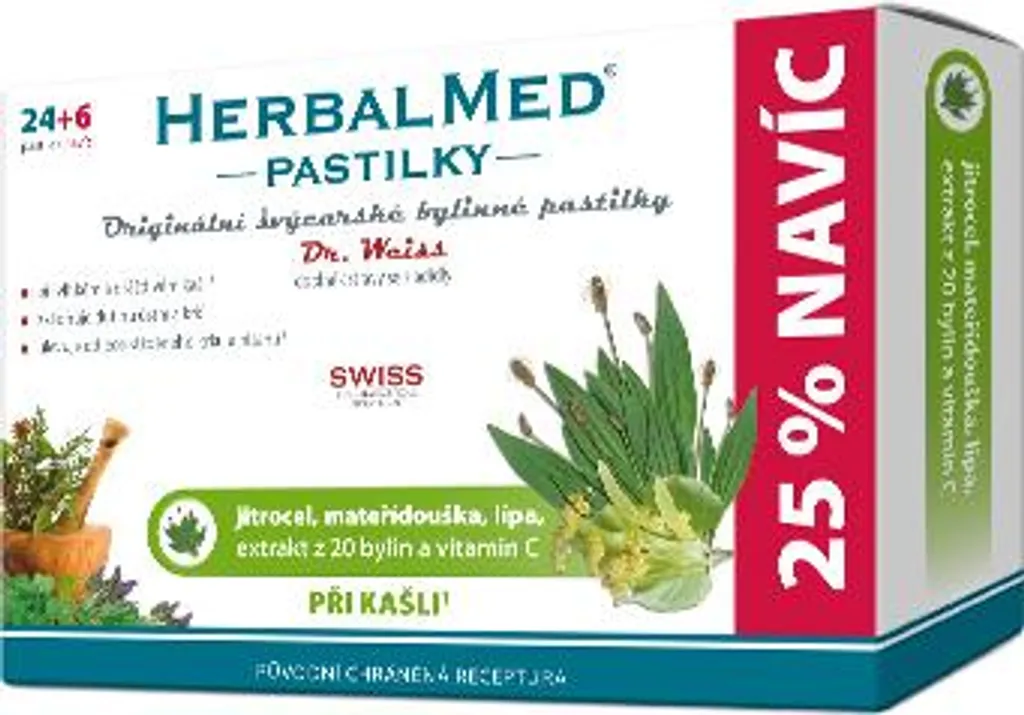 HerbalMed Dr. Weiss Pastilles contre la Toux - Format 24 + 6 Pastilles ES