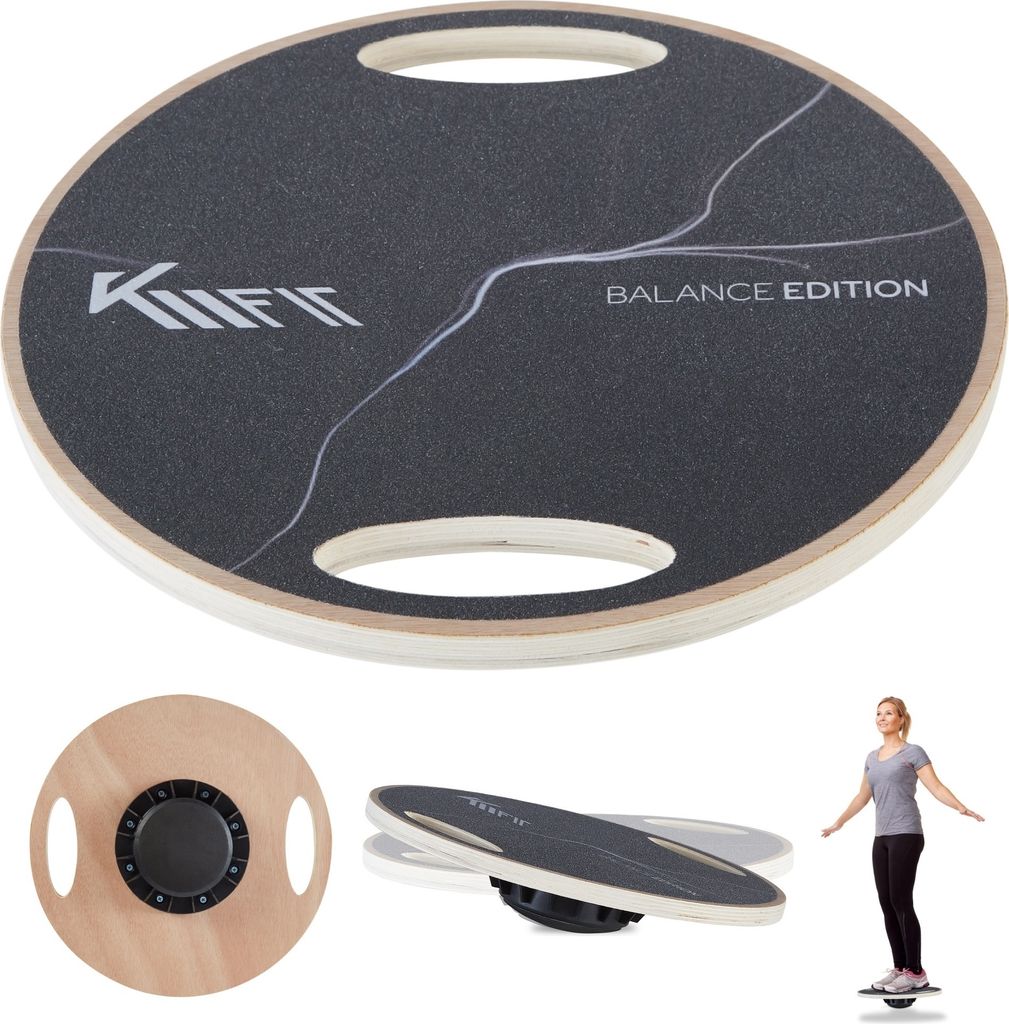 KM-Fit Balance Board rond en bois Entraîneur d'équilibre Image du produit 