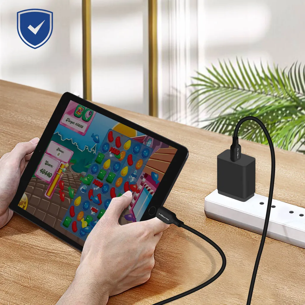 Cavo USB Type C Slabo 1m Nero - Ricarica Veloce E Sincronizzazione Dati Fino A 5 Gbit/s Per Nokia 3.4, 8, G10, G20, X20 (5G). Cavo USB-A A USB-C, Universale E Resistente.