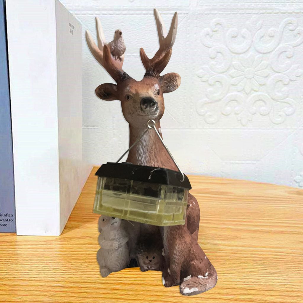 Harz-Hirsch, exquisite Verarbeitung, Tierfigur, dekorative Lampe, Fuchs, Kaninchen, Igel, Desktop-Dekoration für Freunde