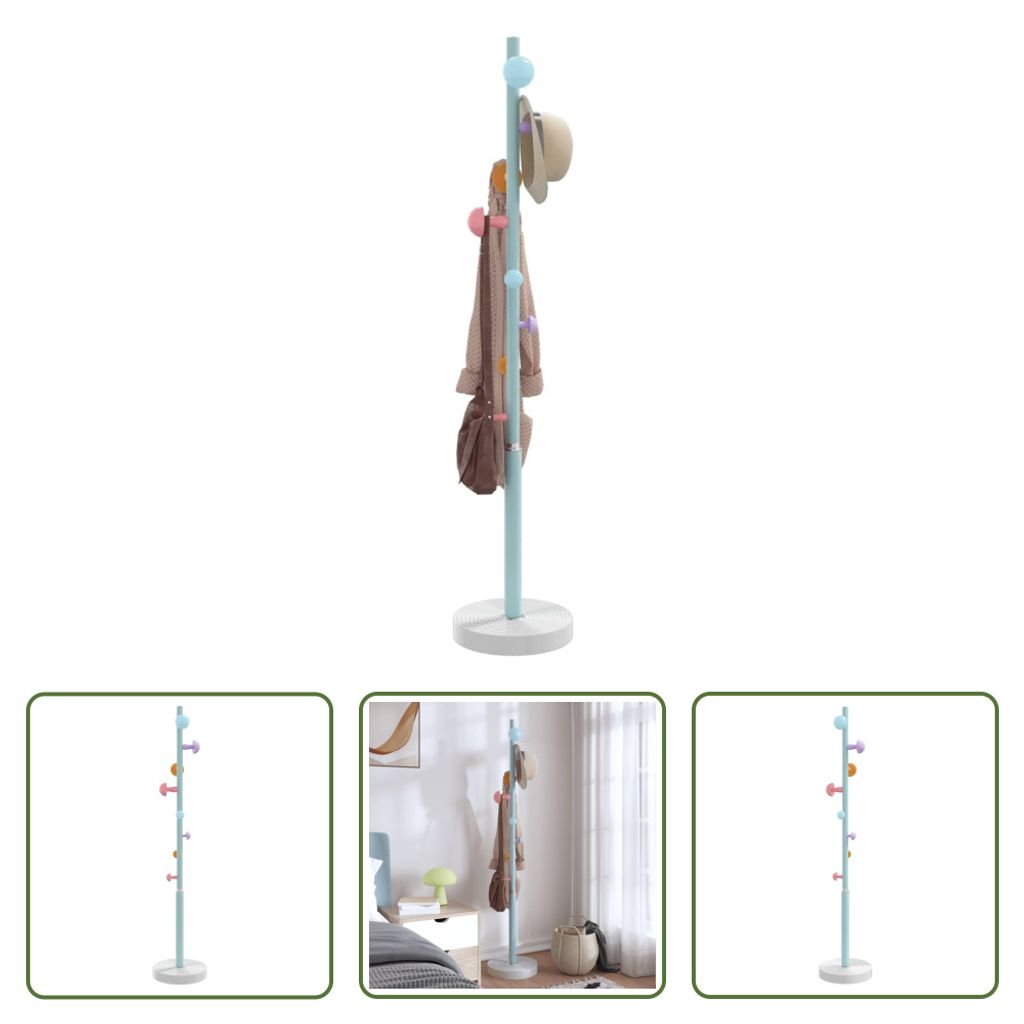 The Living Store Garderobenständer Blau 172 cm Pulverbeschichtetes Eisen