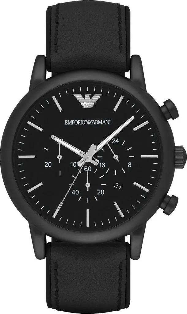 Montre Chronographe Emporio Armani AR1970 Noir et Acier pour Homme