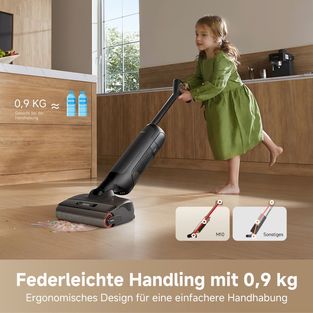 Mova M10 Nass-und Trockensauger,flaches 180°-Design, 90° Produktbild 3