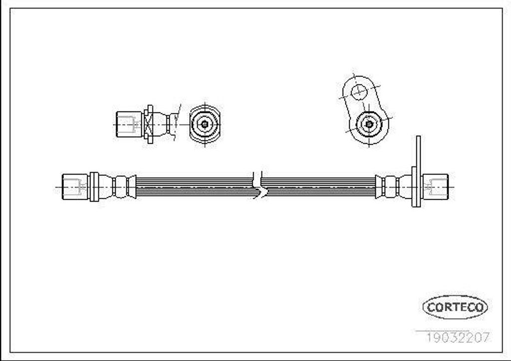 CORTECO 19032207 Bremsschlauch Hinten Links für TOYOTA CARINA E Stufenheck (T19) CARINA E (T19) CARINA E Sportswagon (T19)