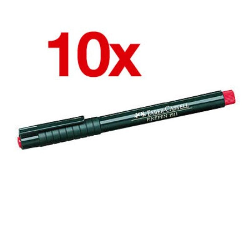 FABER-CASTELL Faserschr. Finepen 1511 0,4 mm rot 10Stk. Produktbild 