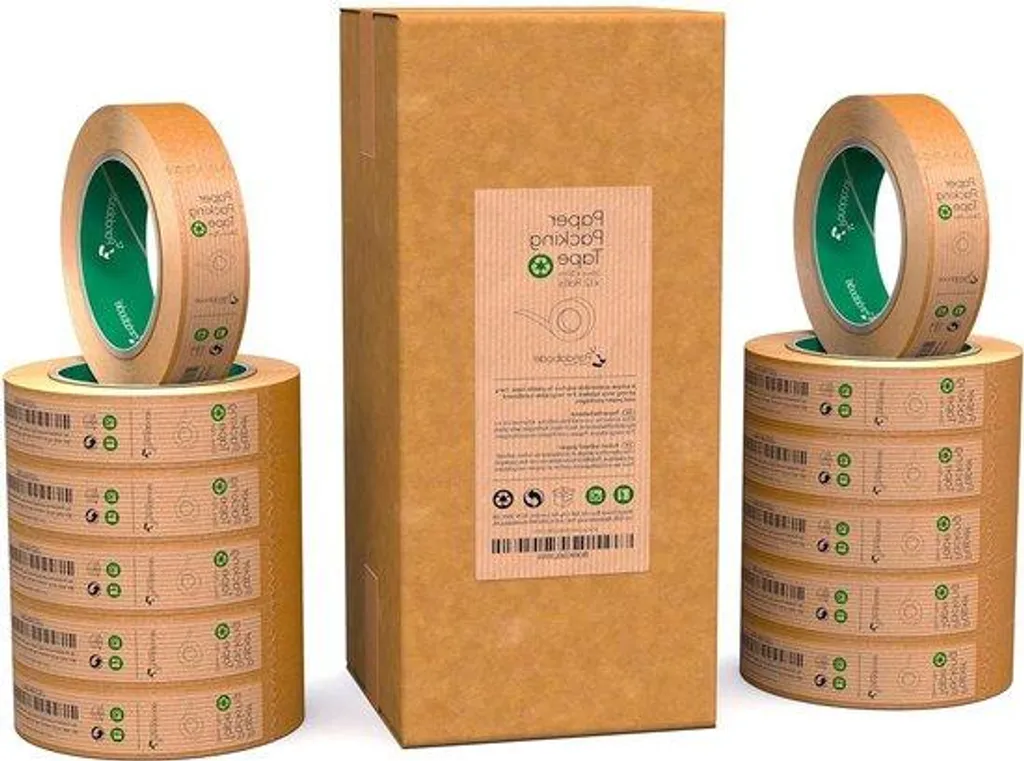Ruban adhésif en papier recyclable marron 50m pour colis et cartons