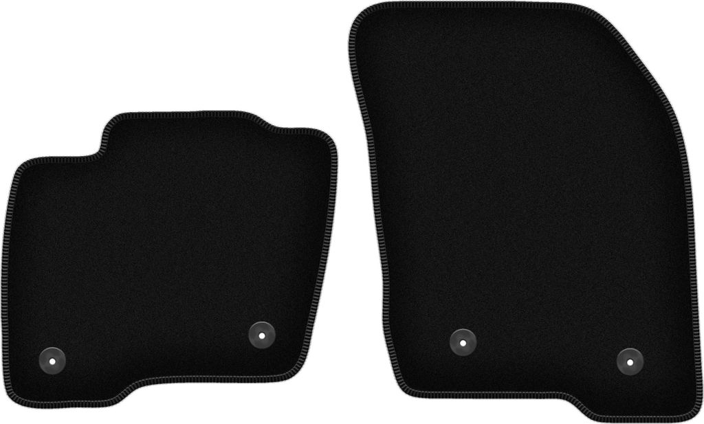 Wielganizator Velours-Autoteppiche vorne – passend für Ford Edge MK2 (SUV, Bj. 2014-) – schwarz, passgenau, mit Befestigungen set 2 Stk.
