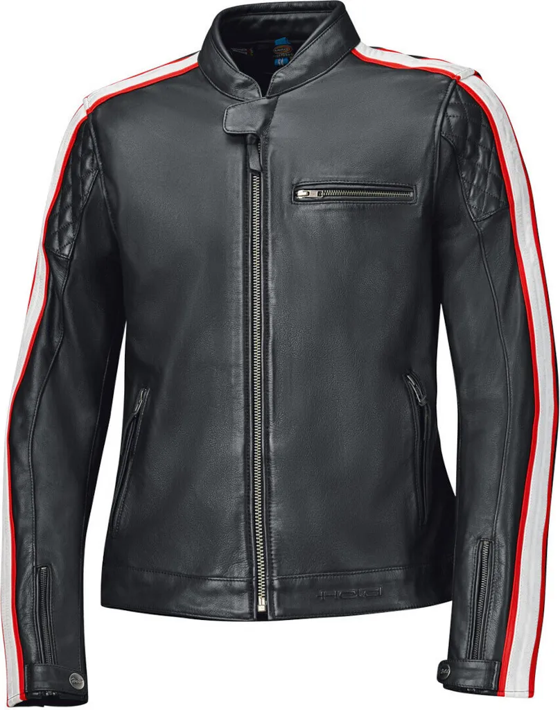 Blouson moto en cuir Held Brixham Style Racing Noir et Rouge 52
