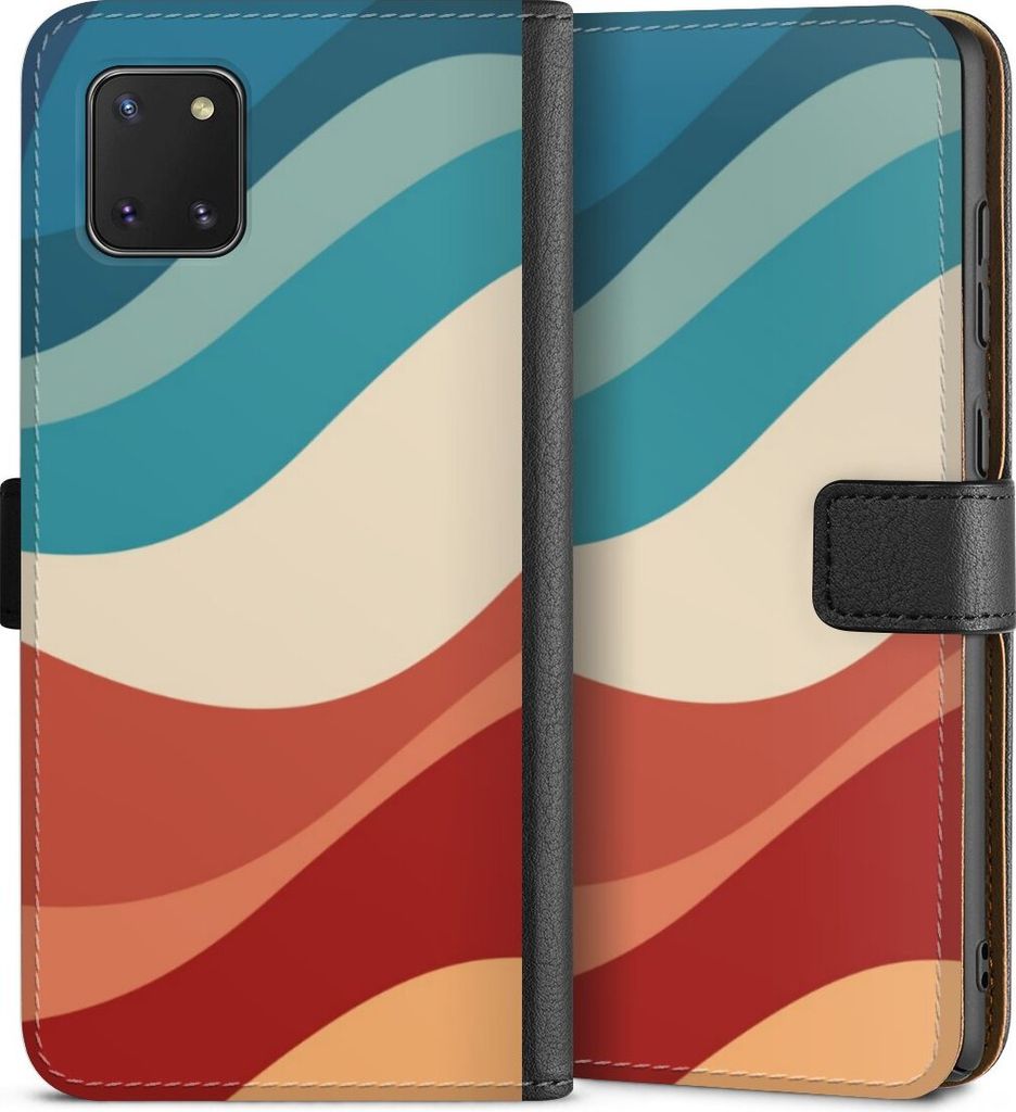 DeinDesign Klapphülle für Samsung Galaxy Note 10 lite Handytasche Lederhülle Tasche Farbe Farbverlauf Welle