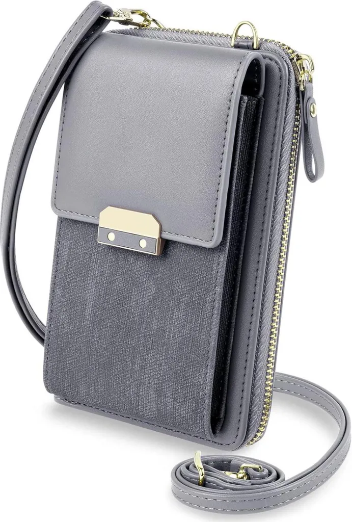 Aucuu Mini Borsa Tracolla Donna in Finto Cuoio - Portafoglio Smartphone
