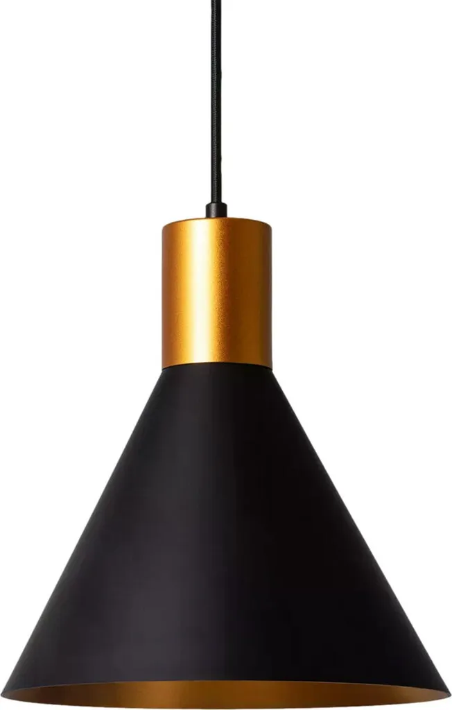 Suspension design en aluminium Librio 150x25cm coloris noir et or