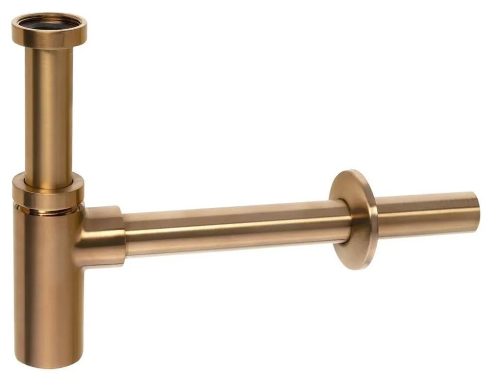 Siphon bouteille rond pour vasque cuivre mat - Accessoire de plomberie