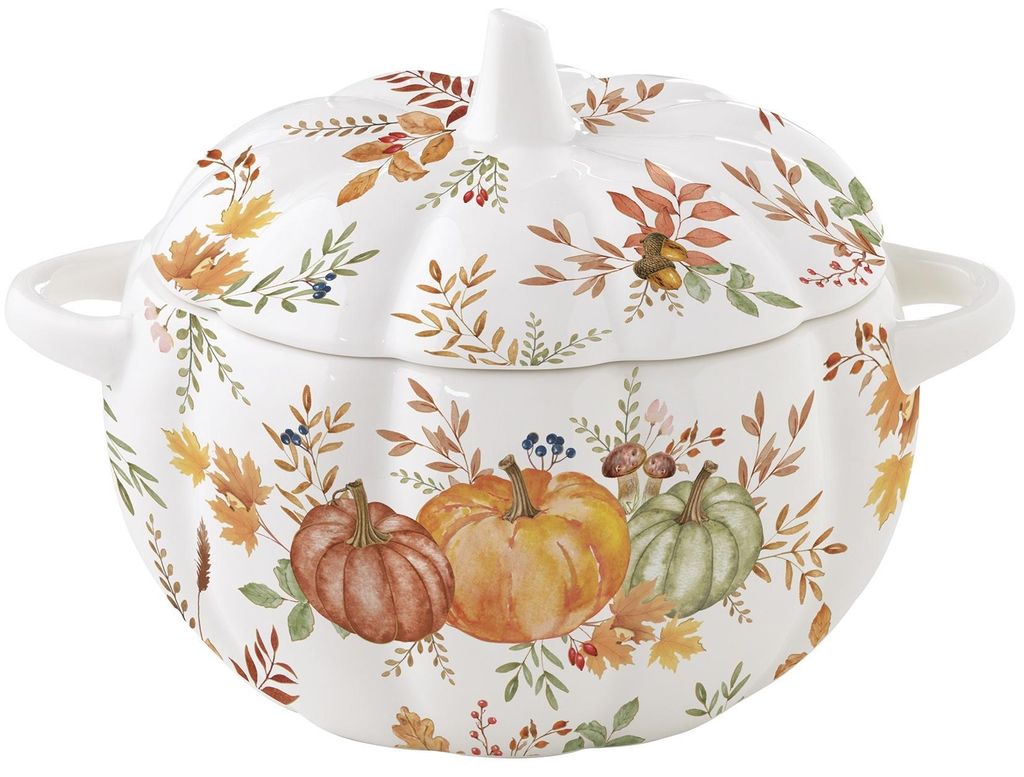 Suppenterrine, Suppentasse HARVEST Herbst in Kürbisform D. 19cm Easy Life