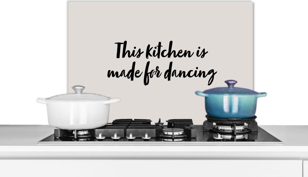 KitchenYeah Spritzschutz Küche - Küchenrückwand - Wandschutz für Herd und Spüle - Zitate - Sprichwörter - Diese Küche ist zum Tanzen gema...