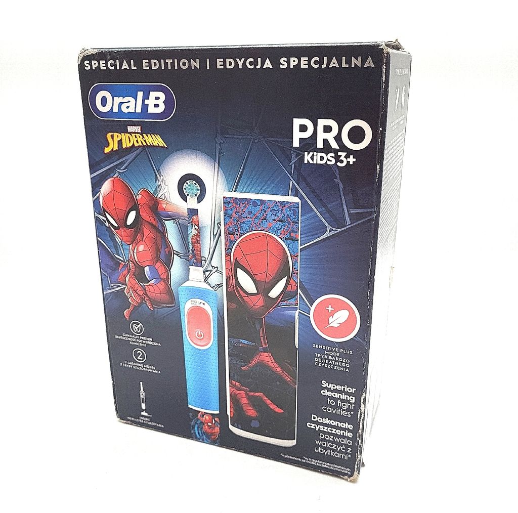 Oral-B | Electric Toothbrush with Travel Case | Vitality PRO Kids Spiderman | Rechargeable | For children | Number of brush heads included 1 | Numb...