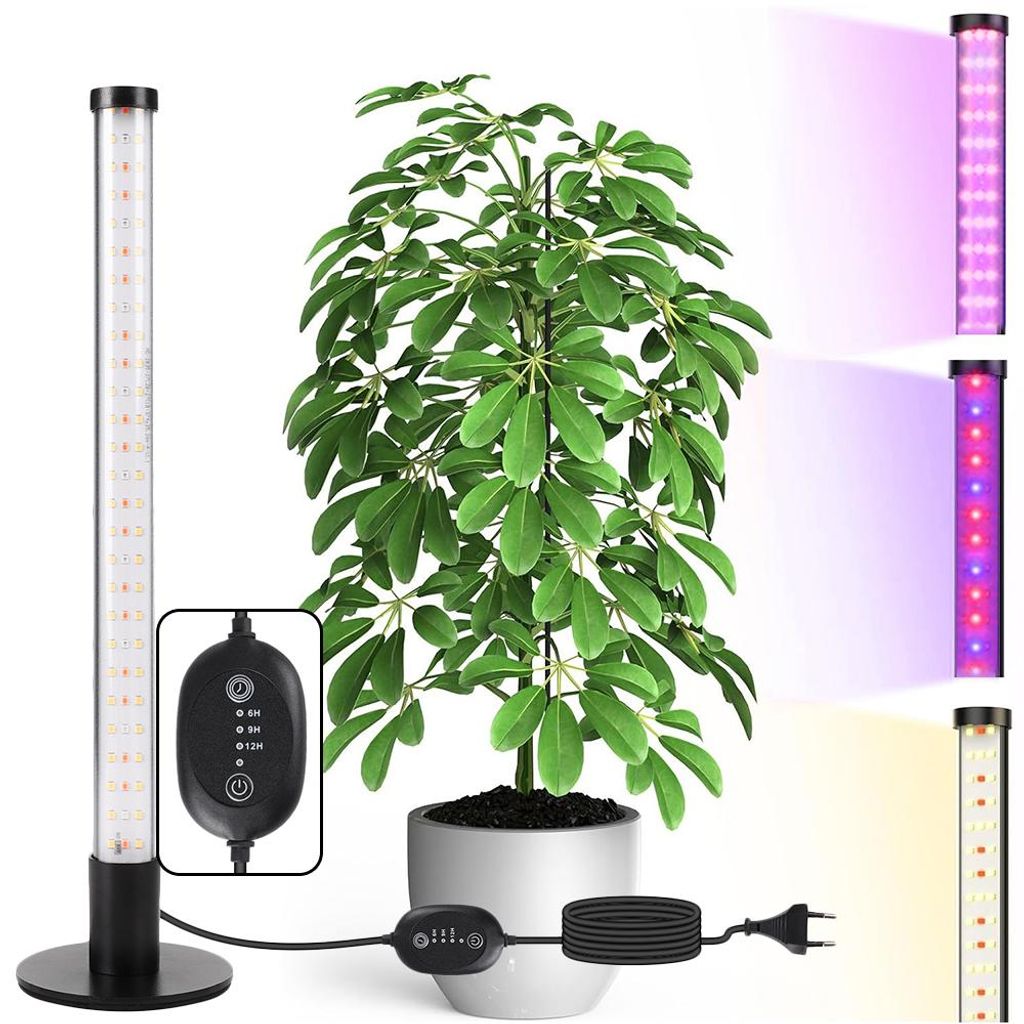 20.4W 122cm Pflanzenlampe Led Vollspektrum Zimmerpflanzen 216 LEDs Grow Lampe Ständer Pflanzenlicht (Timer, Sonnenlicht+Rot- und Blau+Vollspektrum)