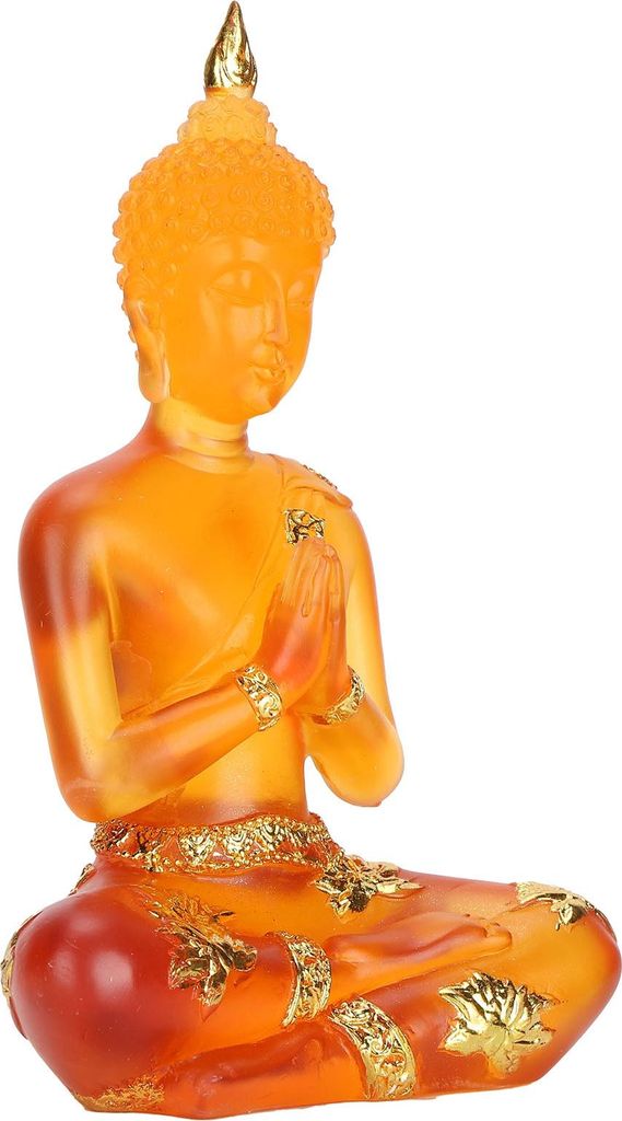 Transparent Sitting Buddha Statue Resin Buddha Figurine Sculpture Home Office Feng Shui Decor