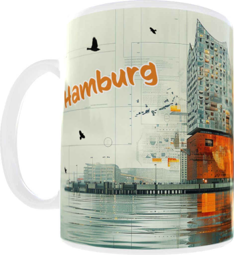 Hrnček 330ml NEW Dovolenka Cestovanie Nemecko Hamburg Elphi Obrázok produktu 