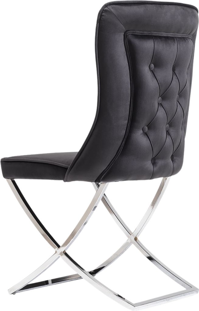 Stuhl Set Zen Anthrazit Metal-Chrom, Farbe:Anthrazit, Füsse:Metall-Chrome, Stückzahl:6'er Set