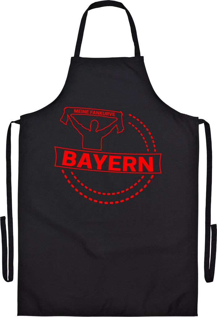 multifanshop Grillschürze - Bayern - Meine Fankurve, schwarz, Größe one size
