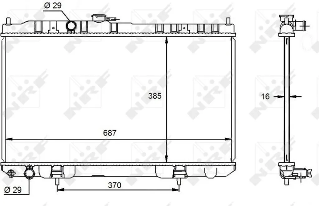 Radiateur moteur NRF 59099 pour Nissan Almera B10 | OE 2140095F0C