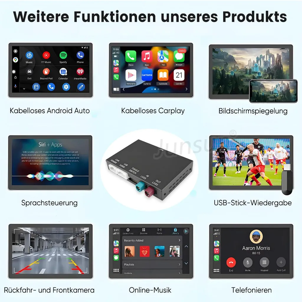 Interface Multimédia Android Auto sans fil pour Touareg 2010-2018