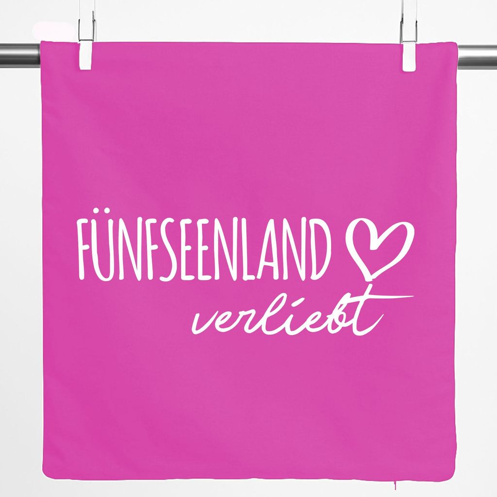Huuraa Kissenbezug Fünfseenland verliebt 40x40cm Fuchsia Baumwolle Dekokissenbezug Geschenkidee