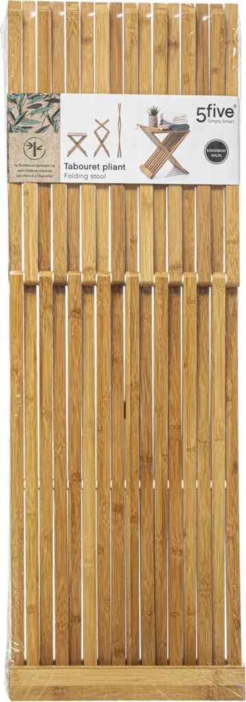 Siège d'appoint pliable bambou écologique tabouret mobile multifonction - 13