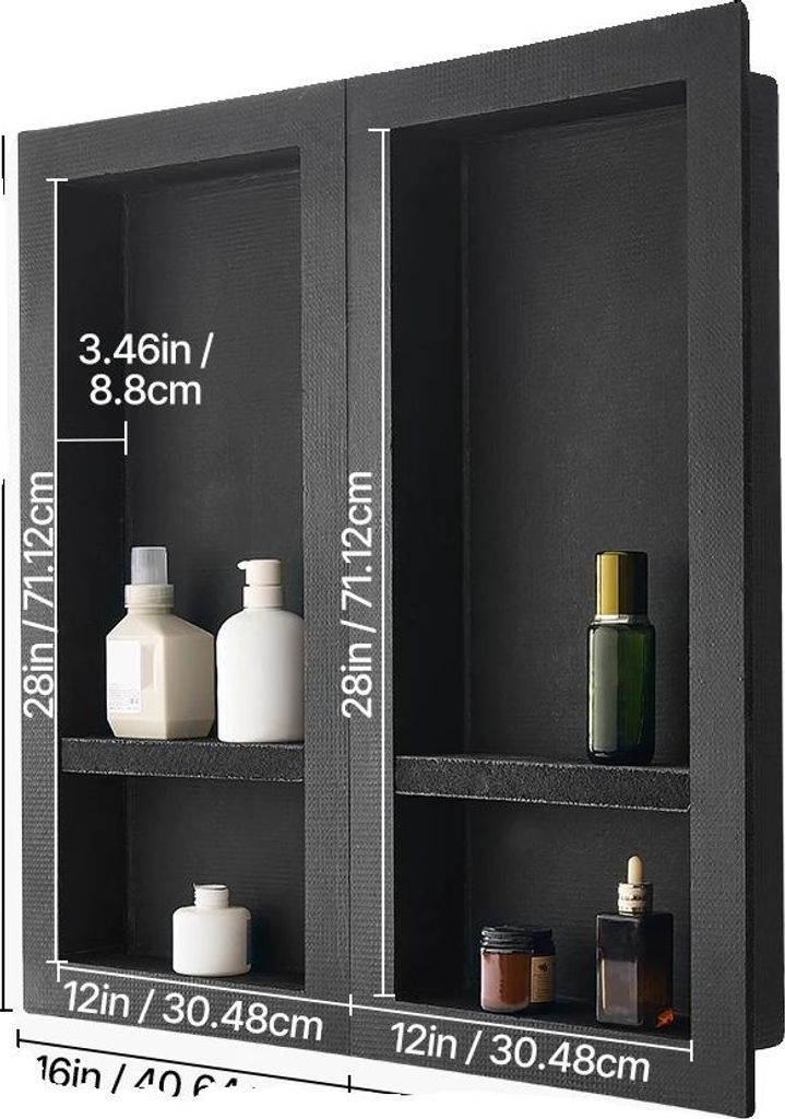 Duschnische, bewegliches Trennregal, wasserdichtes Design, 16inchx32inch