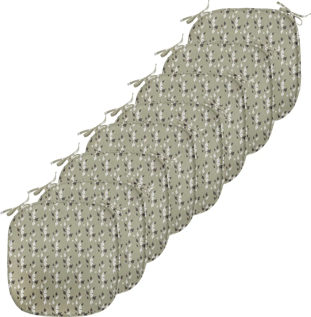 Lot de 8 Coussins pour Chaise de Salle à Manger et Cuisine Motif Fleuri