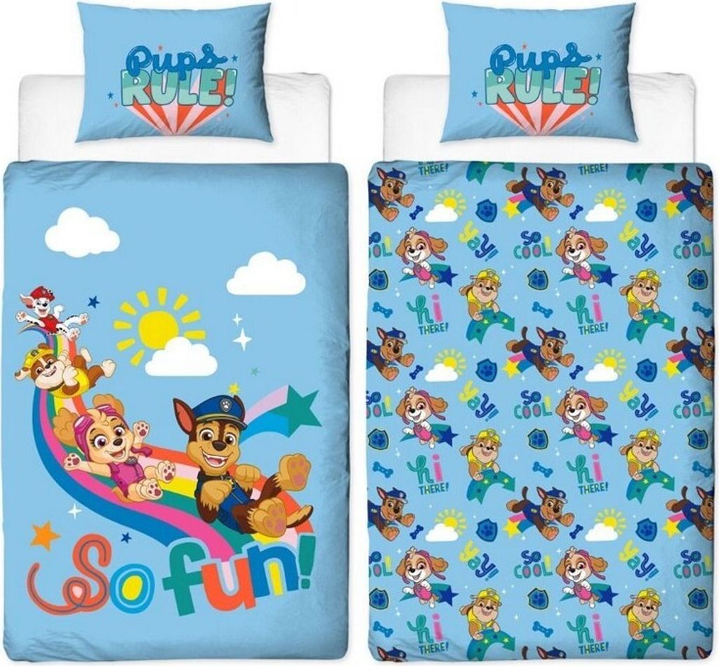 Paw Patrol - "Cool" wendbar Bettwäsche-Set AG538 (Einzelbett) (Blau)