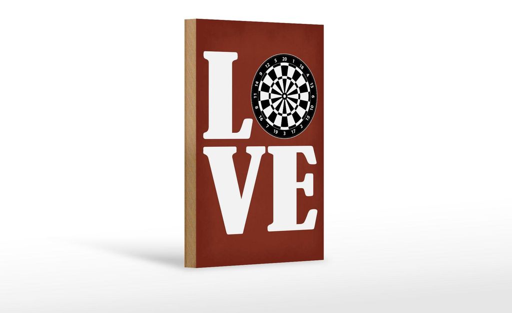 Holzschild Spruch 12x18cm Love Dart Schild