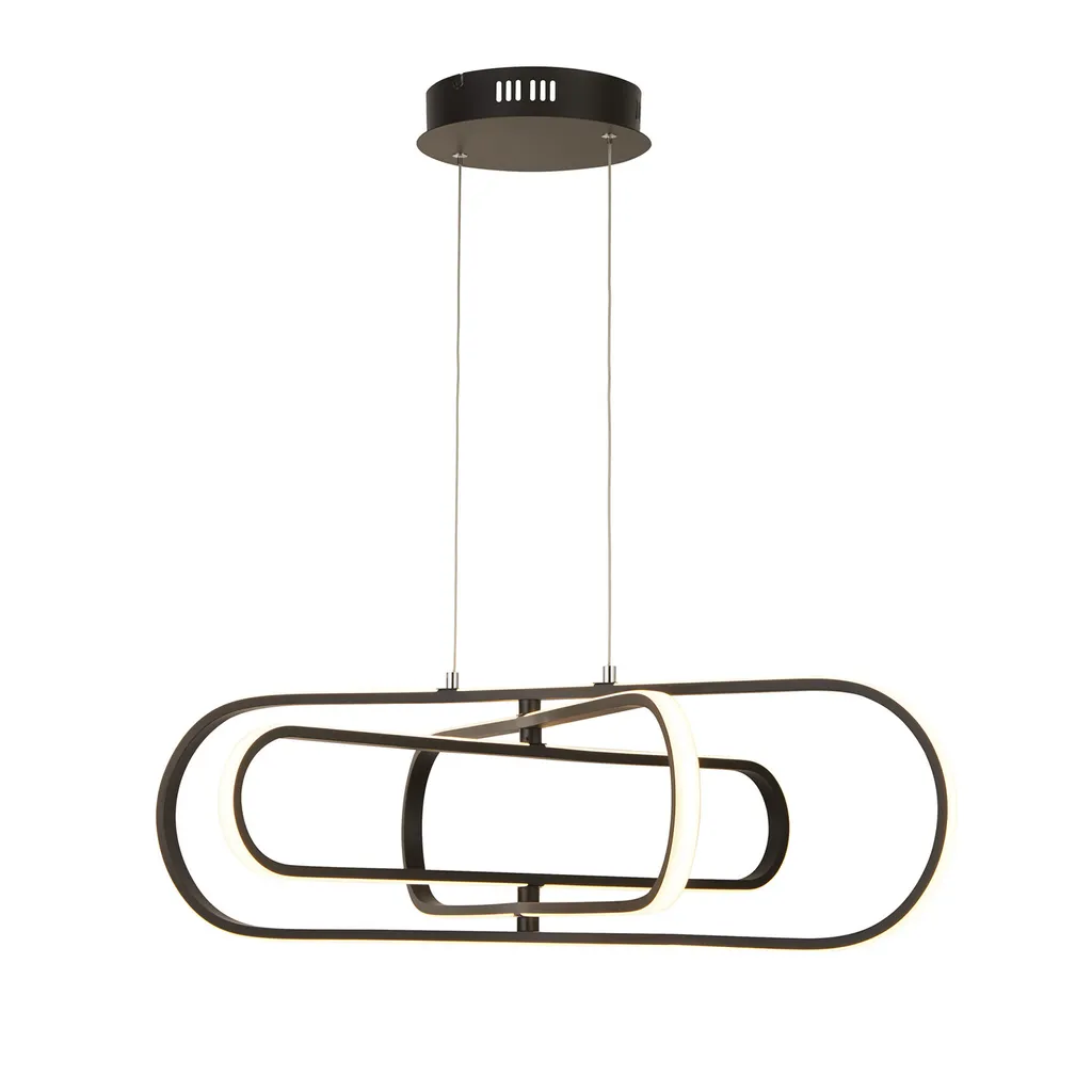 Suspension LED CCT mobile noire 80cm en alu avec intensité variable