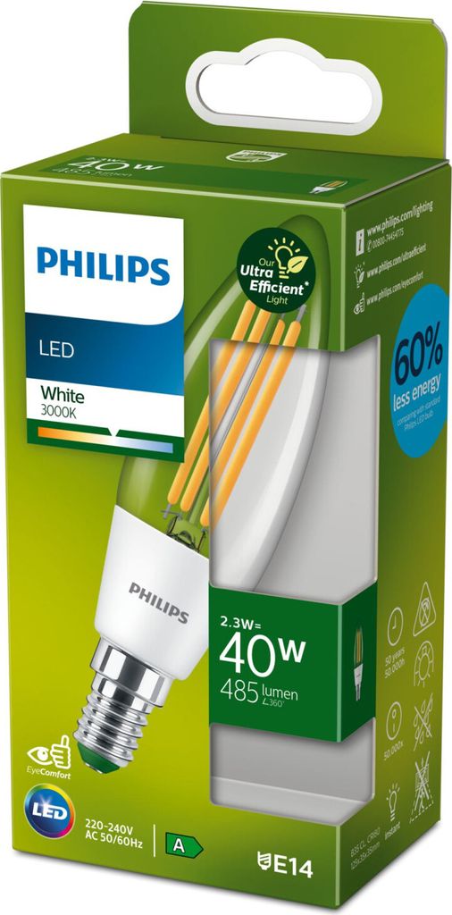 Philips by Signify Philips Candela a filamento trasparente Immagine del prodotto 