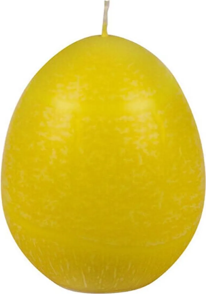 Bougie aux œufs Hahn Jaune 140x100mm - Lot de 10 bougies artisanales