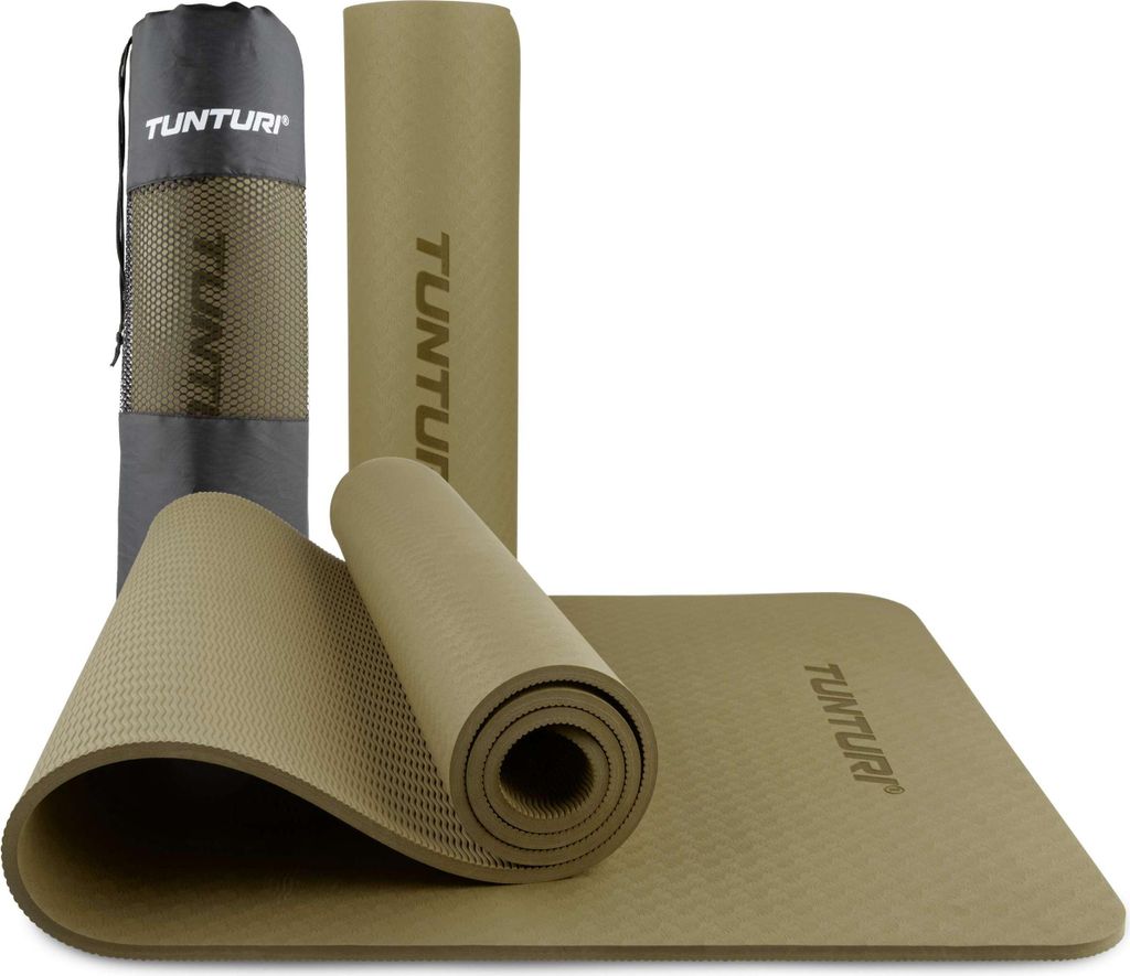 Tunturi Dicke Yogamatte 8mm - Rutschfest Gymnastikmatte - Mit Tragegurt - Für Yoga und Pilates - Sportmatte 183x61x0,8cm -Schadstofffrij - Besonde...