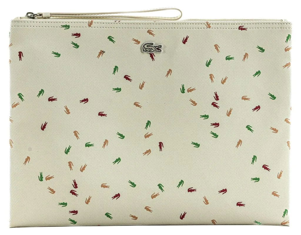 Lacoste Pochette Clutch Confetti Croc Farine Blanc NF3120CE Accessoire
