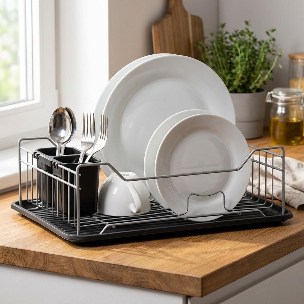 Abtropfgestell Geschirrablage Abtropfgitter schwarz 43 cm