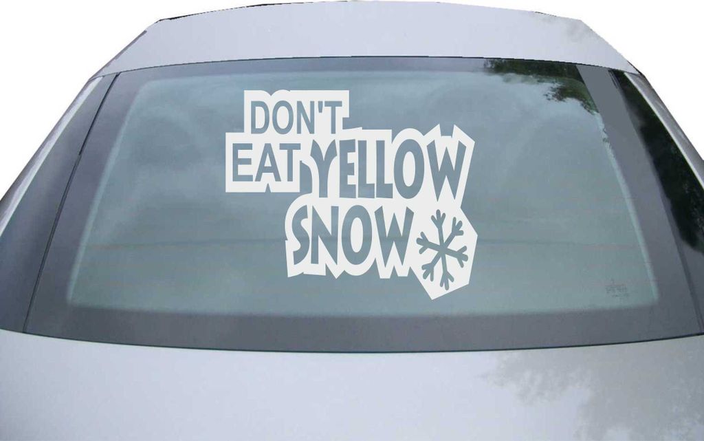 Indigos UG - Aufkleber Heckscheibe & Motorklappe DE6078 - silber - 600x500 mm - don't eat yellow snow - Auto Scheiben Fenster Heckklappe Tuning Rac...
