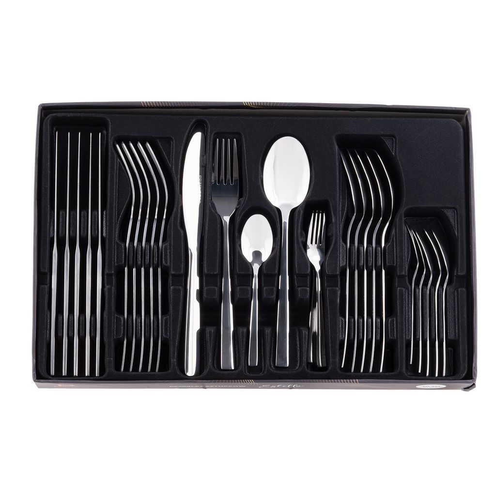 30tlg. Besteck 30 Stück für 6 Personen, Besteckset Geschenkpaket Messer / Gabel / Esslöffel / Teelöffel / Kuchengabel, Besteckset Edelstahl POL...