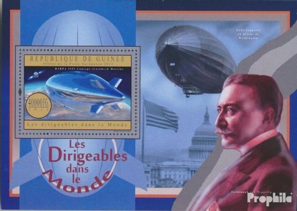 Briefmarken Guinea 2012 Mi Block 2161 (kompl. Ausgabe) postfrisch Zeppeline (DARPA ISIS-Konzept)
