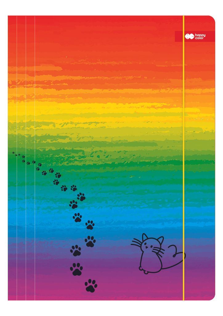 Chemise A4 gomme Miaow arc-en-ciel Happy Color Image du produit 